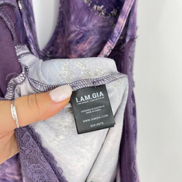 I.AM.GIA | Astora Mini Dress in Purple Y2K Fairy Bling Backless XL - Picture 11 of 13